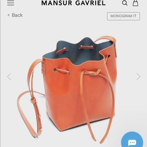 Mansur Gavriel Mini Bucket Bag in Brandy/ Avion
